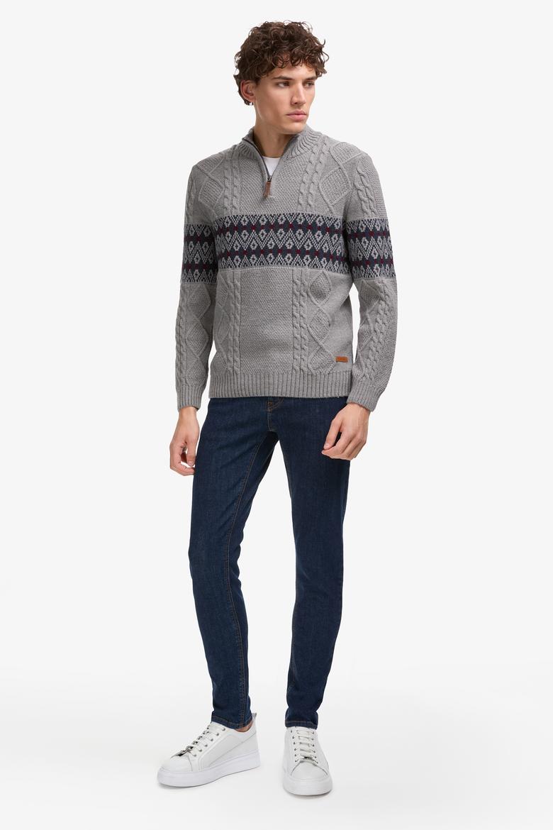 Erkek Gri Melanj Kazak - 50308325017