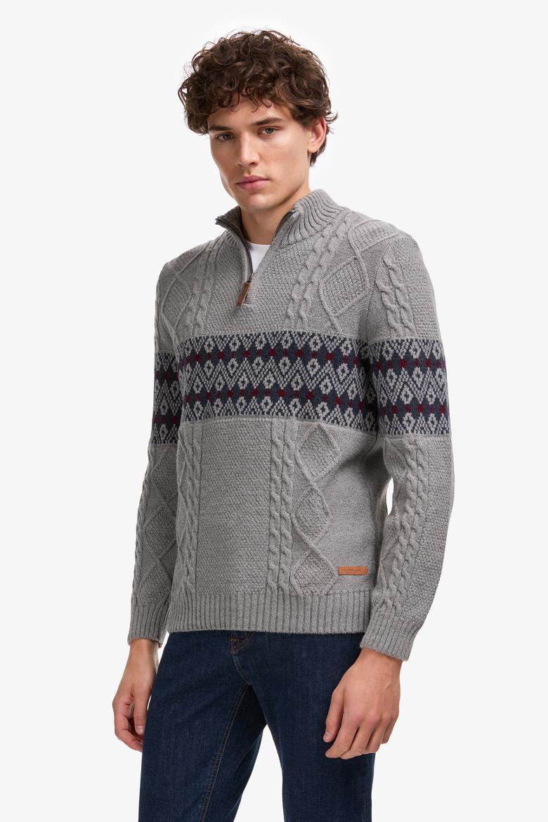 Erkek Gri Melanj Kazak - 50308325017