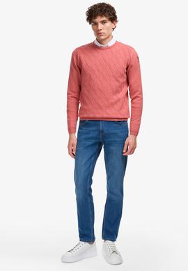 Erkek Regular Fit Bisiklet Yaka Gül Kurusu Kazak - 50314974005