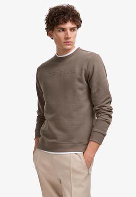 Erkek Regular Fit Bisiklet Yaka Vizon Sweatshirt - 50308686037