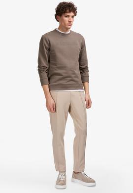 Erkek Regular Fit Bisiklet Yaka Vizon Sweatshirt - 50308686037