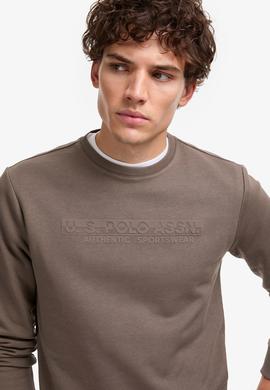 Erkek Regular Fit Bisiklet Yaka Vizon Sweatshirt - 50308686037