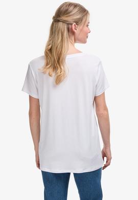 Kadın Beyaz Basic Tişört - 50323448013