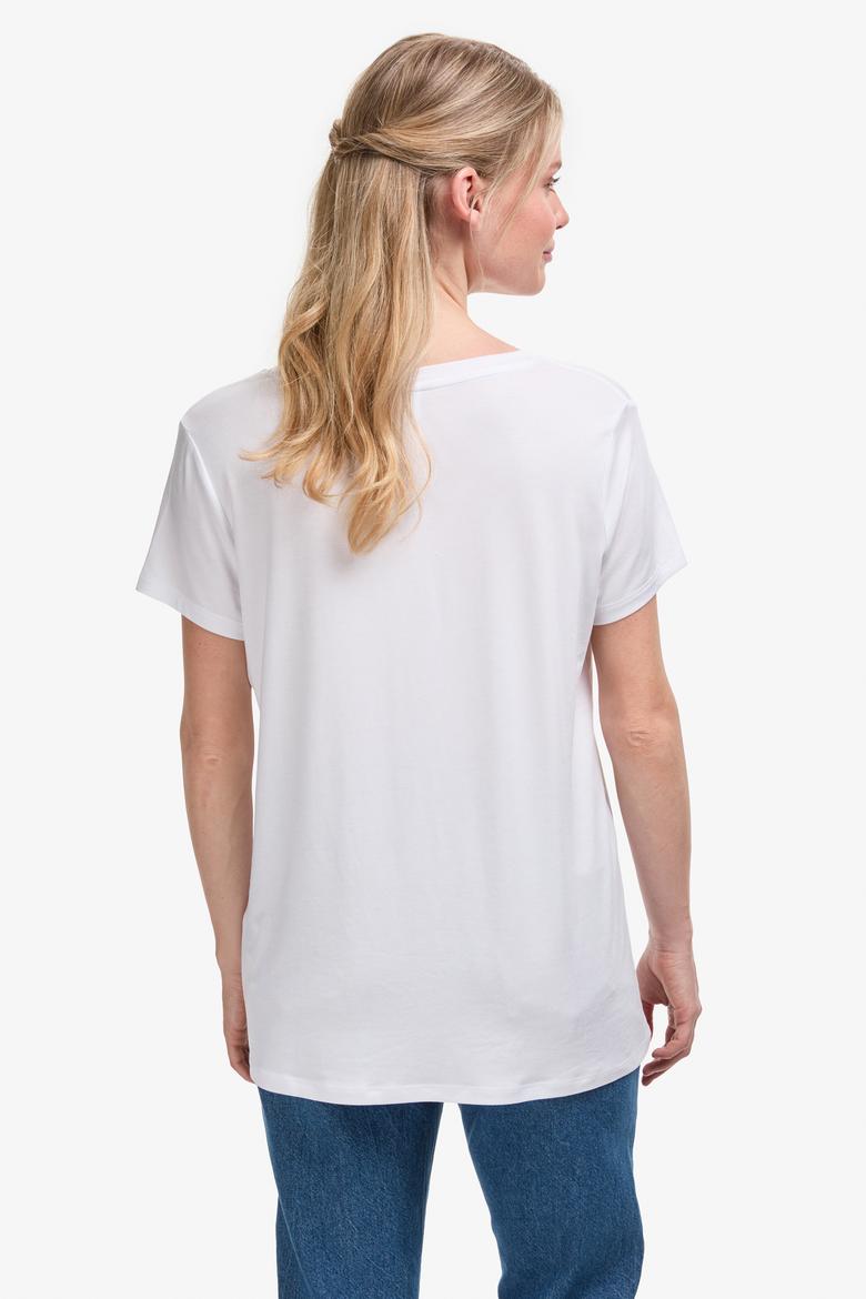 Kadın Beyaz Basic Tişört - 50323448013