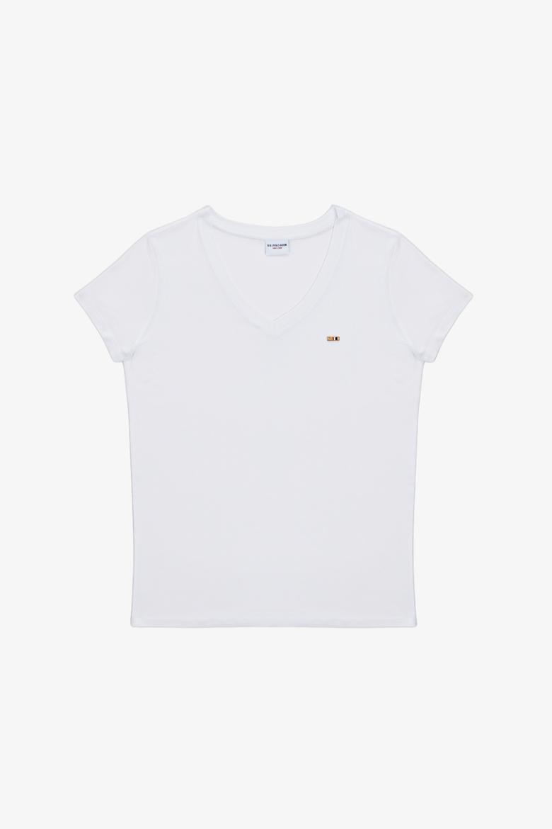 Kadın Beyaz Basic Tişört - 50323448013