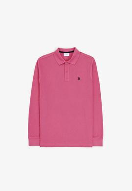 Erkek Koyu Pembe Polo Yaka Basic Sweatshirt - 50253121061