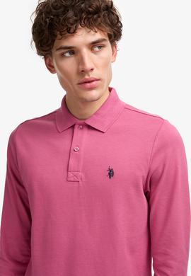 Erkek Koyu Pembe Polo Yaka Basic Sweatshirt - 50253121061