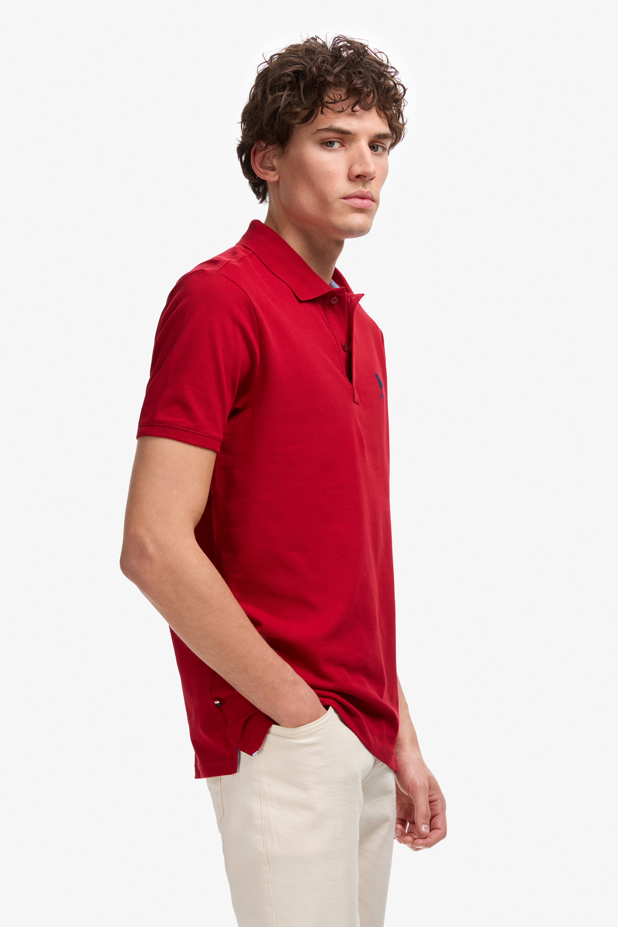 Erkek Bordo Basic Polo Yaka Tişört