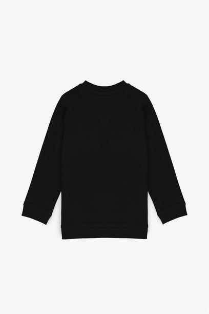 Erkek Çocuk Siyah Bisiklet Yaka Basic Sweatshirt