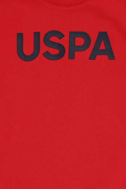 Erkek Bebek Kırmızı Bisiklet Yaka Basic Sweatshirt