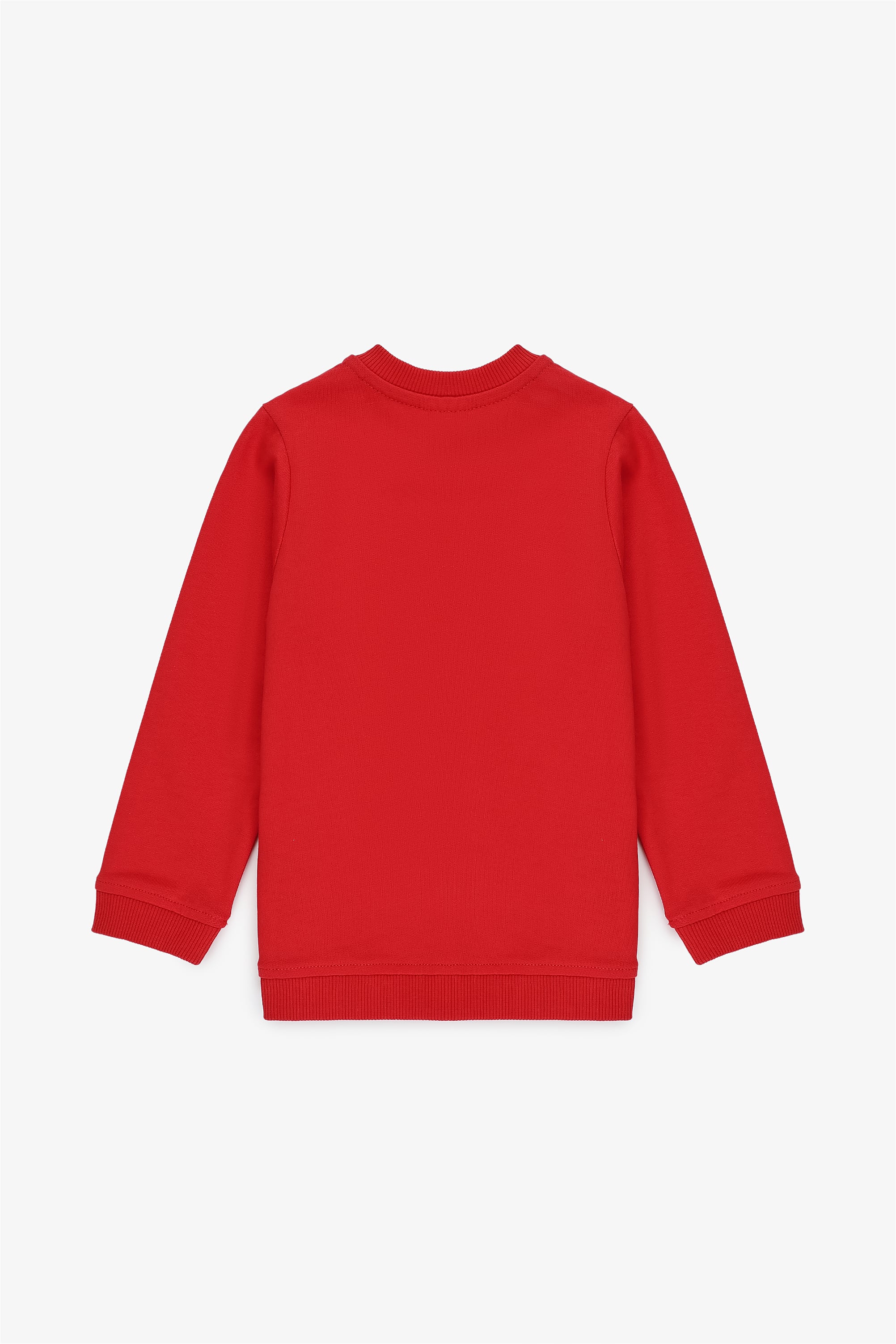 Erkek Bebek Kırmızı Bisiklet Yaka Basic Sweatshirt - Image 2