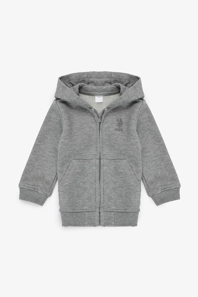 Erkek Çocuk Gri Melanj Basic Sweatshirt