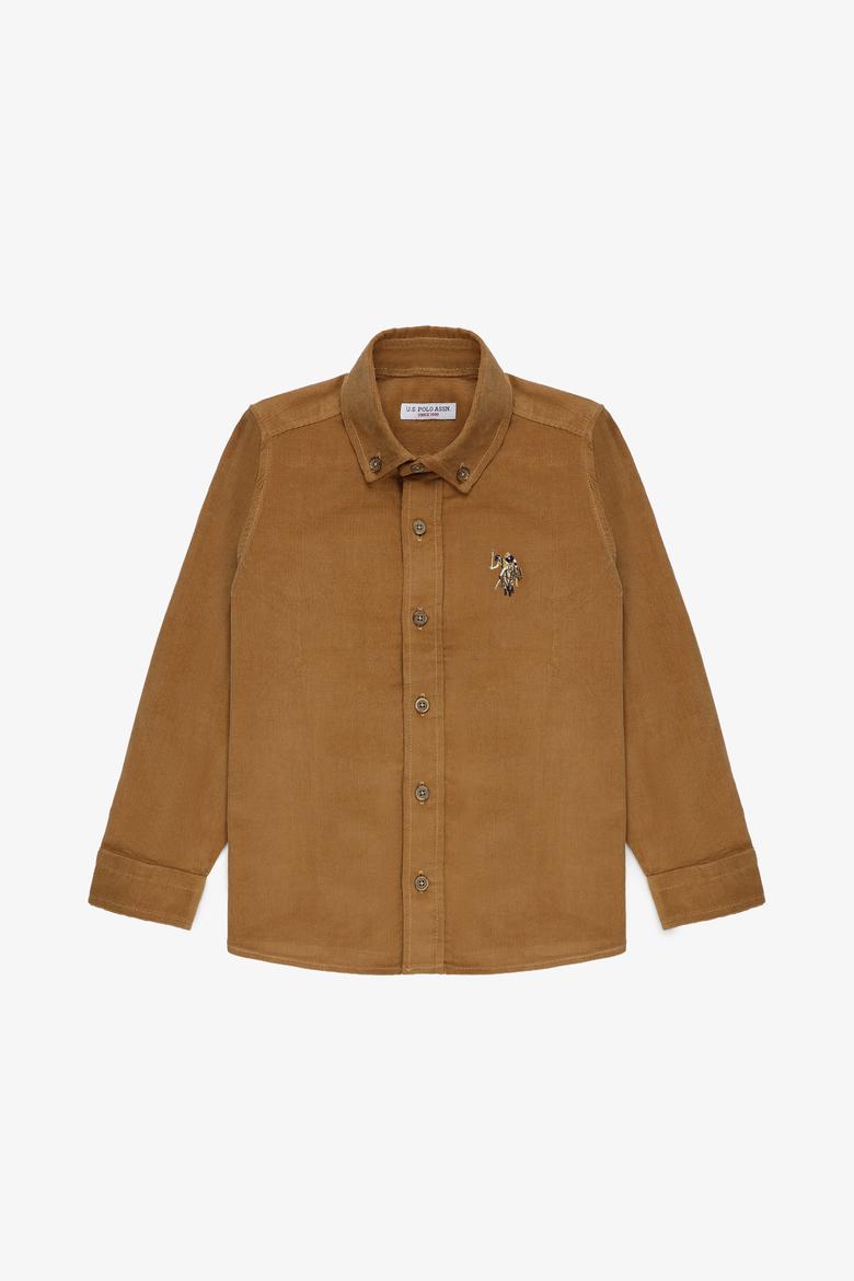 Erkek Çocuk Açık Haki Uzun Kollu Gömlek