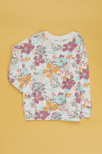 Kız Çocuk Krem Sweatshirt