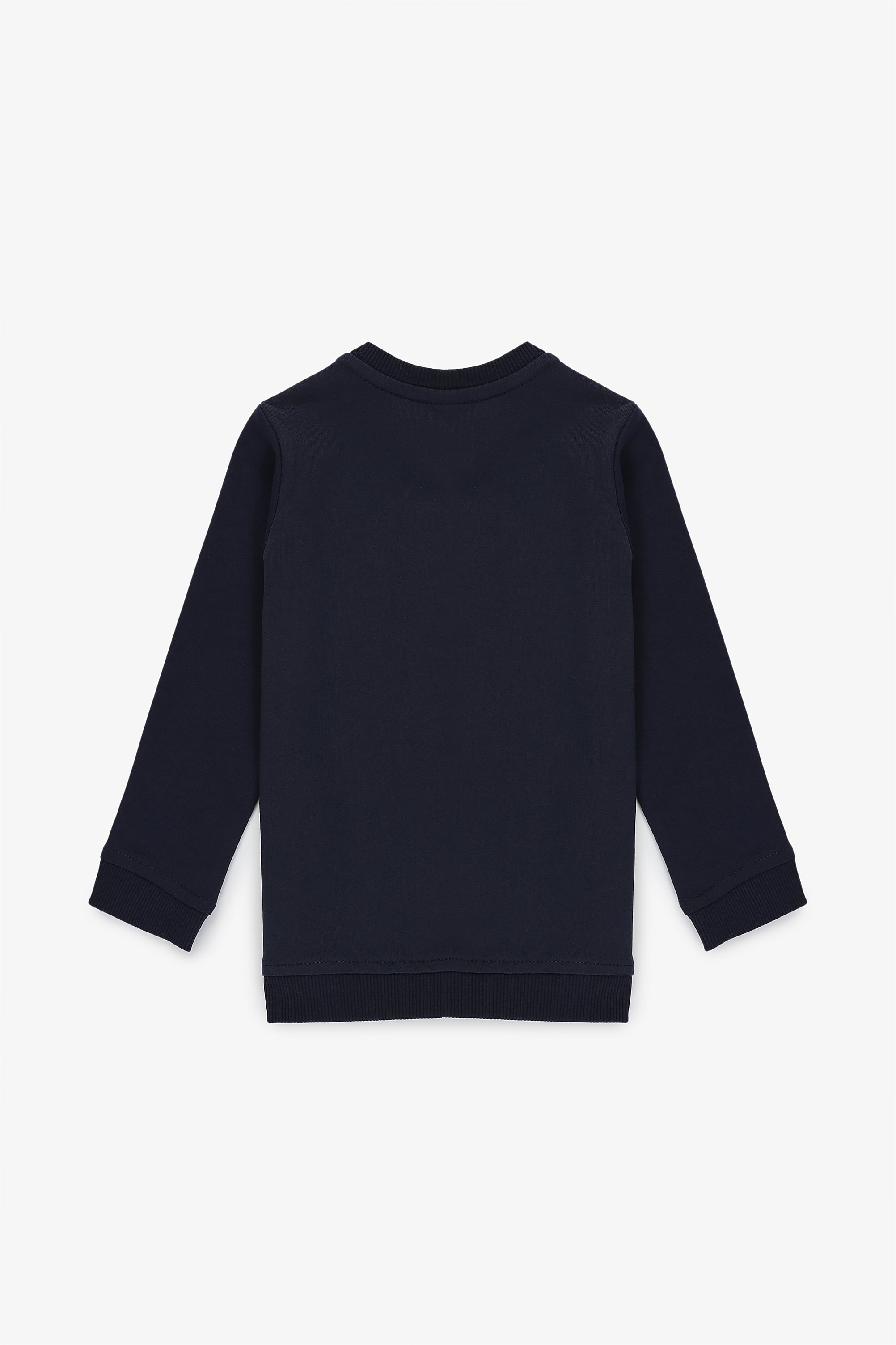 Erkek Çocuk Lacivert Bisiklet Yaka Basic Sweatshirt