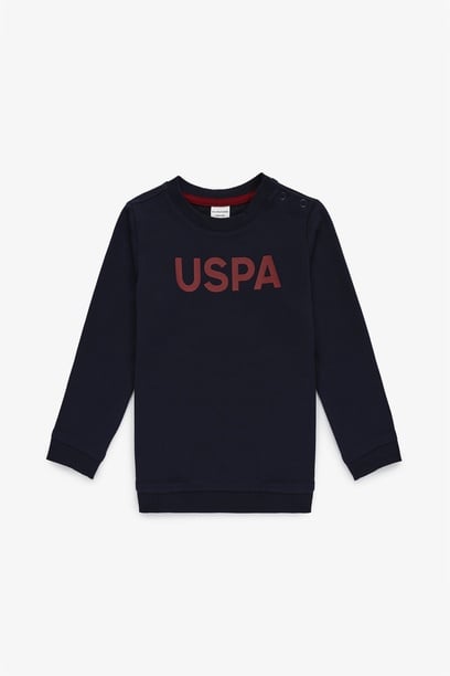 Erkek Çocuk Lacivert Bisiklet Yaka Basic Sweatshirt