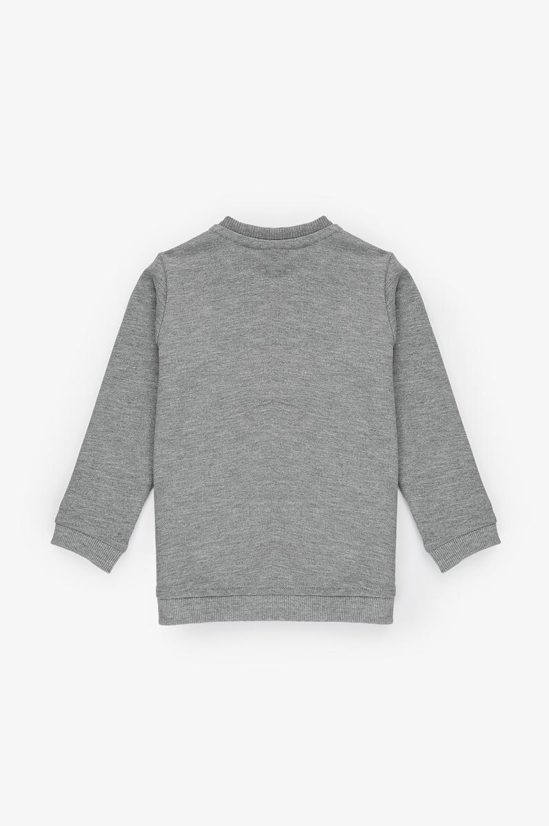 Erkek Çocuk Gri Melanj Basic Sweatshirt