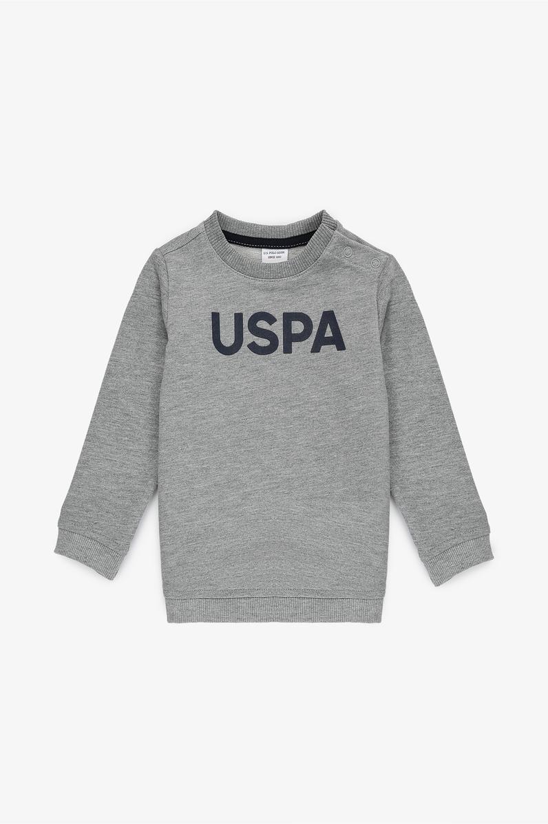 Erkek Çocuk Gri Melanj Basic Sweatshirt