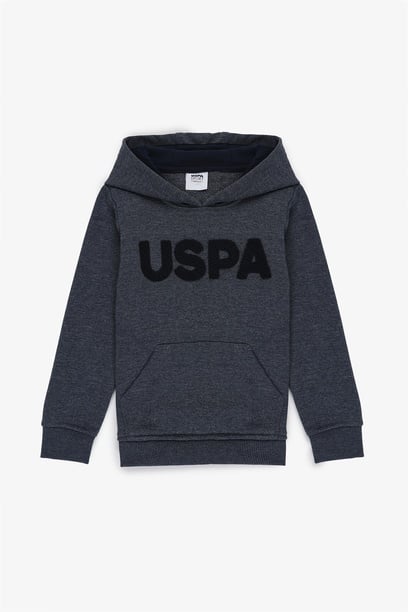 Erkek Çocuk Lacivert Kapüşonlu Basic Sweatshirt
