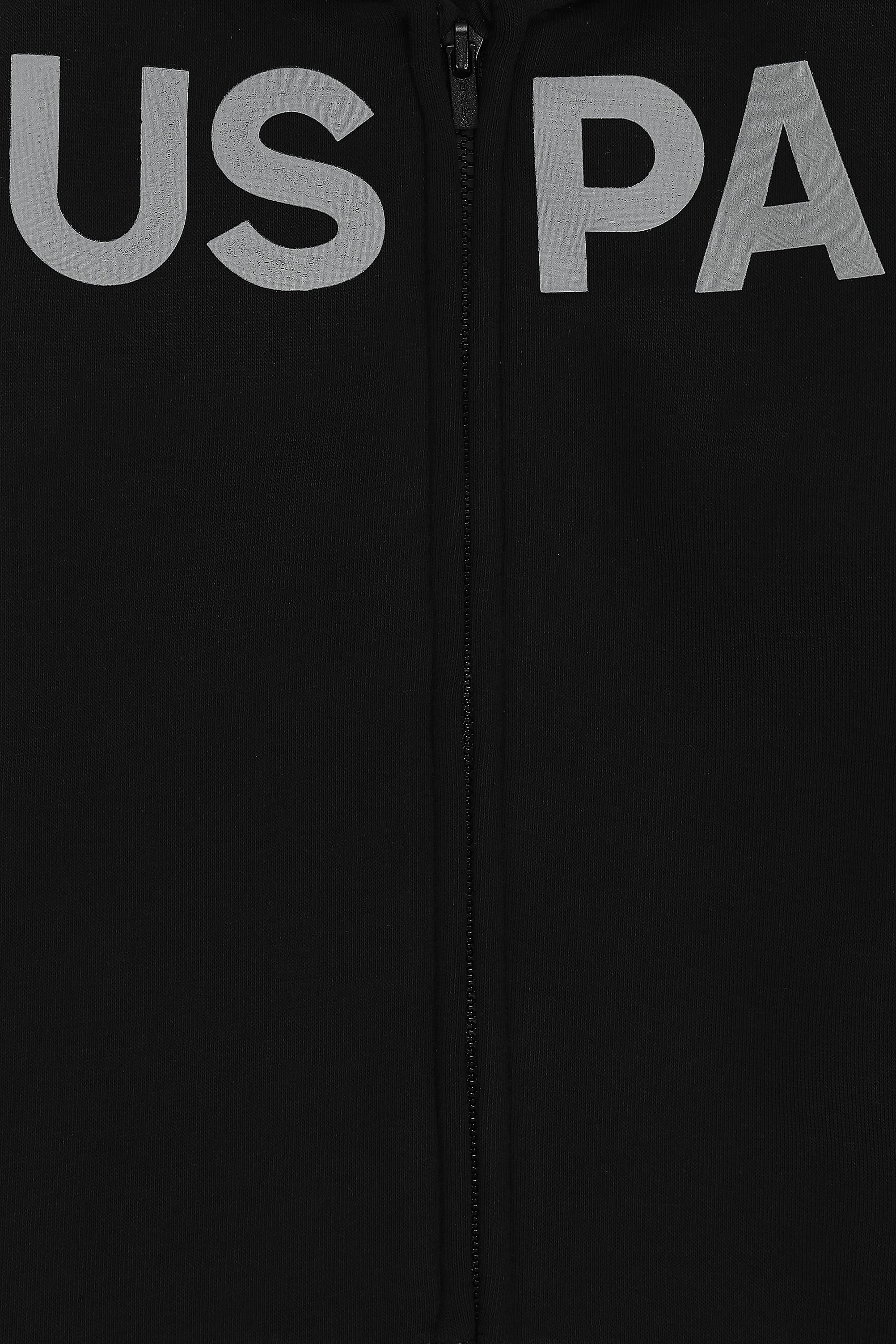 Erkek Bebek Siyah Kapüşonlu Fermuarlı Basic Sweatshirt