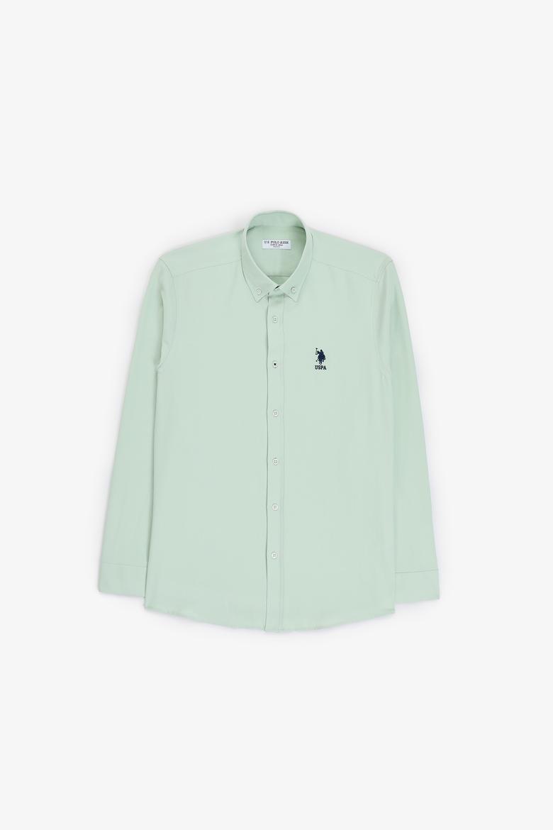 Erkek Su Yeşili Uzun Kollu Basic Gömlek - 50297997053