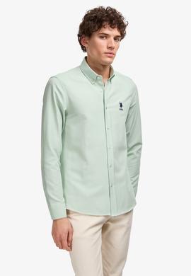 Erkek Su Yeşili Uzun Kollu Basic Gömlek - 50297997053