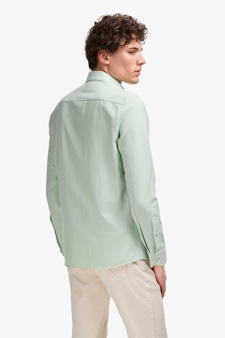 Erkek Su Yeşili Uzun Kollu Basic Gömlek - 50297997053