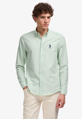 Erkek Su Yeşili Uzun Kollu Basic Gömlek - 50297997053