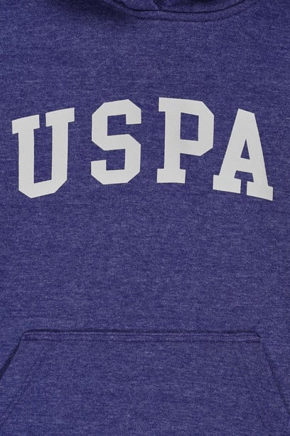 Erkek Çocuk Mor Kapüşonlu Basic Sweatshirt
