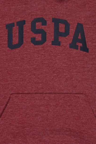 Erkek Çocuk Koyu Frambuaz Kapüşonlu Basic Sweatshirt