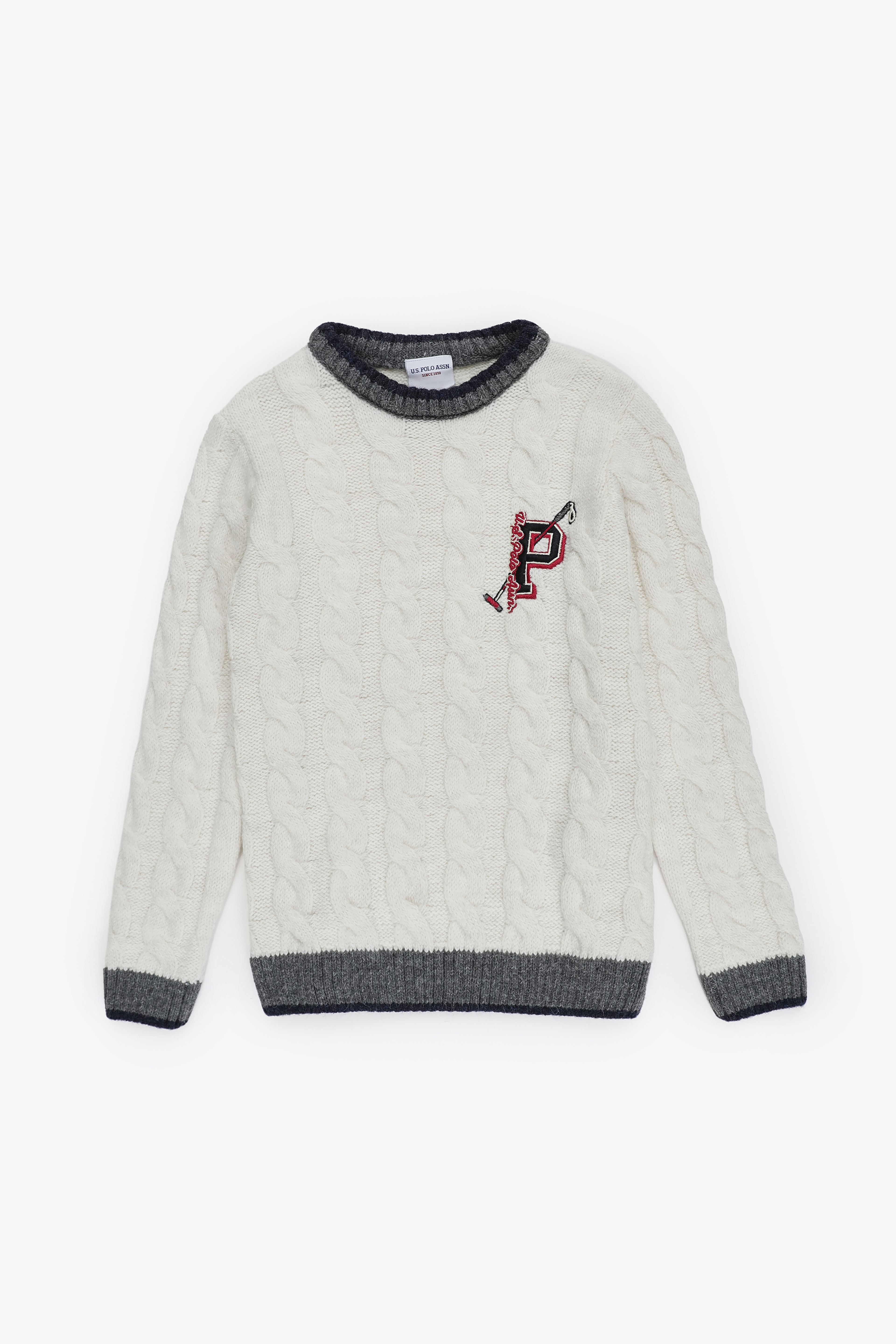 Erkek Çocuk Krem Bisiklet Yaka Kazak - Image 1