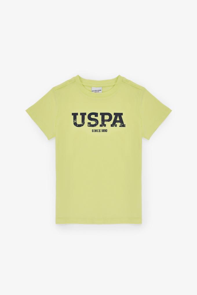 Erkek Çocuk Fıstık Yeşili Bisiklet Yaka Basic Tişört