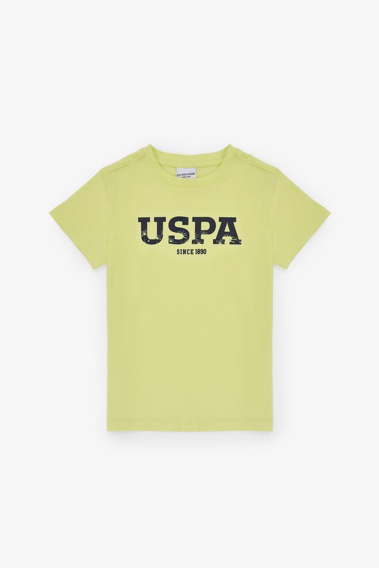 Erkek Çocuk Fıstık Yeşili Bisiklet Yaka Basic Tişört