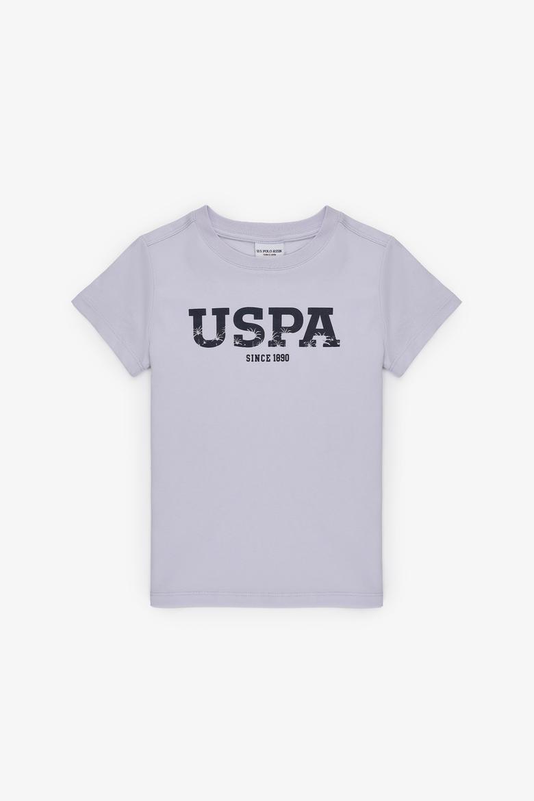 Erkek Çocuk Lila Bisiklet Yaka Basic Tişört