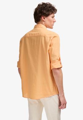 Erkek Turuncu Uzun Kollu Basic Gömlek - 50297868186