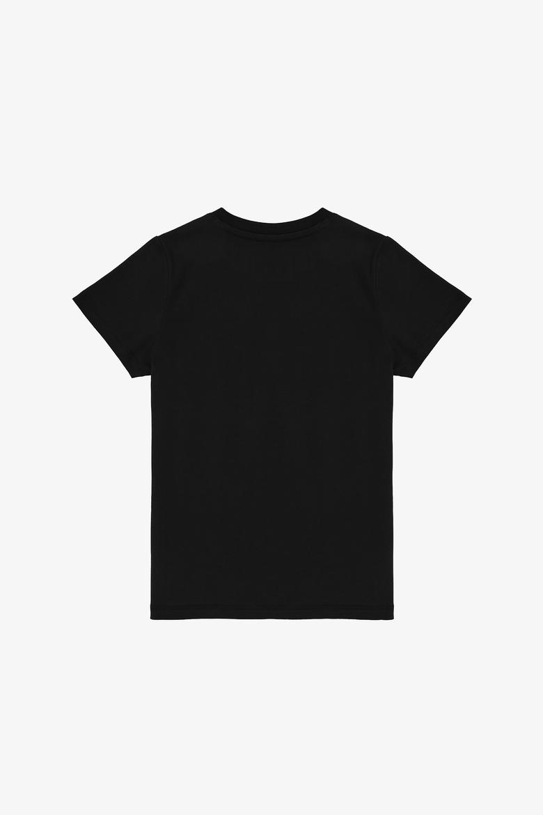 Erkek Çocuk Siyah Bisiklet Yaka Basic Tişört - 50325556046