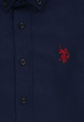 Erkek Çocuk Lacivert Uzun Kollu Basic Gömlek - 50324687049