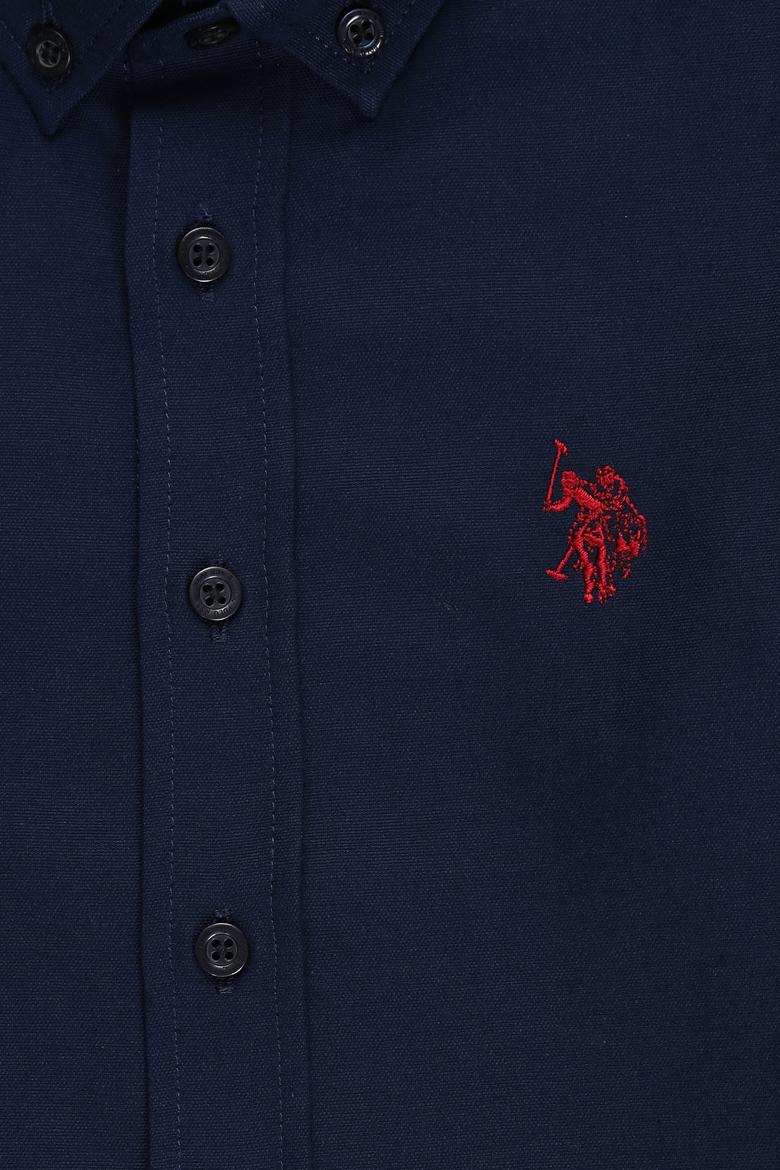 Erkek Çocuk Lacivert Uzun Kollu Basic Gömlek - 50324687049