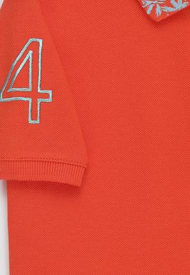 Kız Çocuk Nar Çiçeği Polo Yaka Basic Tişört - 50320284068