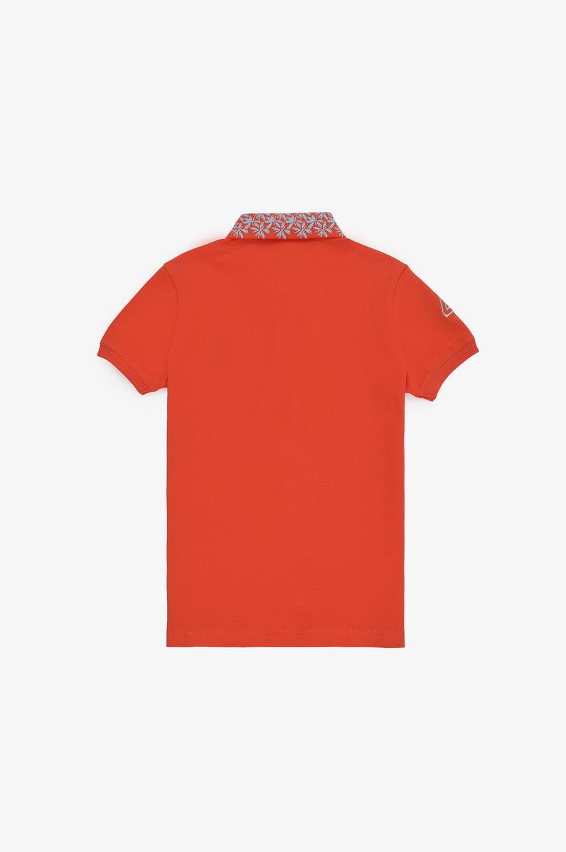 Kız Çocuk Nar Çiçeği Polo Yaka Basic Tişört