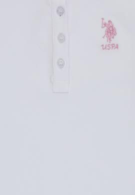 Kız Çocuk Beyaz Polo Yaka Basic Tişört - 50320287012