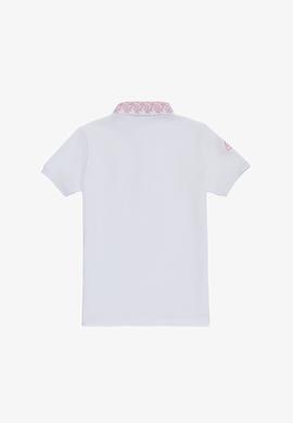 Kız Çocuk Beyaz Polo Yaka Basic Tişört - 50320284012
