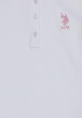 Kız Çocuk Beyaz Polo Yaka Basic Tişört - 50320284012