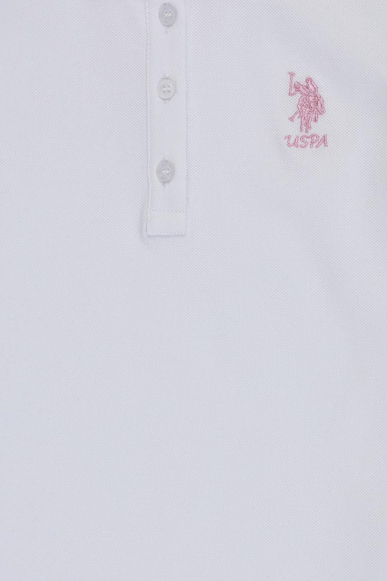 Kız Çocuk Beyaz Polo Yaka Basic Tişört - 50320284012