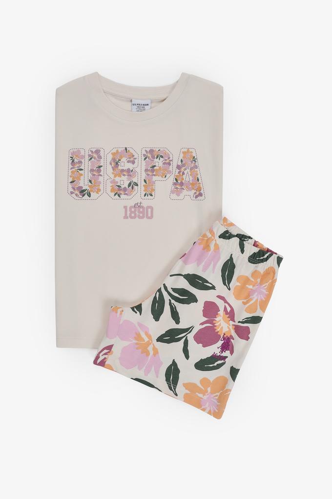 Kız Çocuk Ekru Pijama Takımı