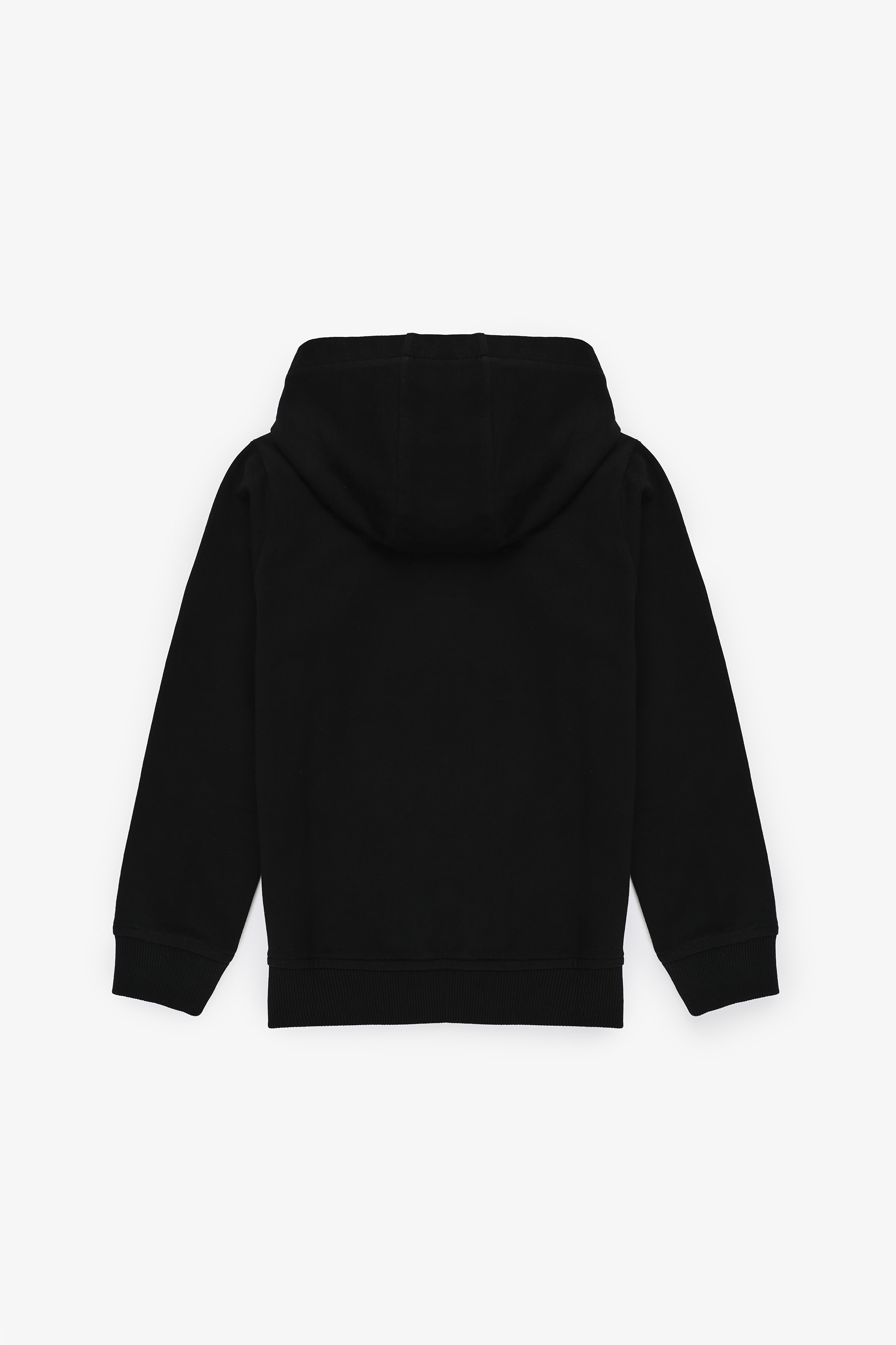 Erkek Çocuk Siyah Kapüşonlu İnce Fermuarlı Basic Sweatshirt - 50320440025