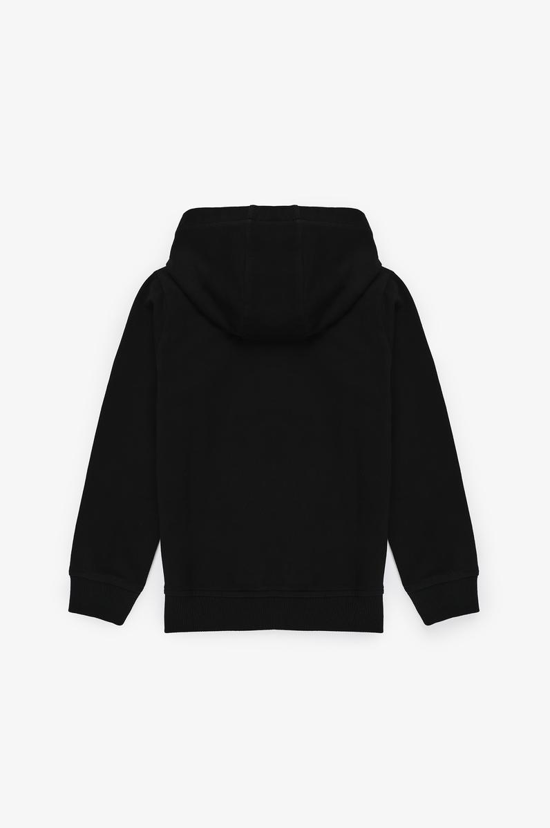 Erkek Çocuk Siyah Kapüşonlu İnce Fermuarlı Basic Sweatshirt