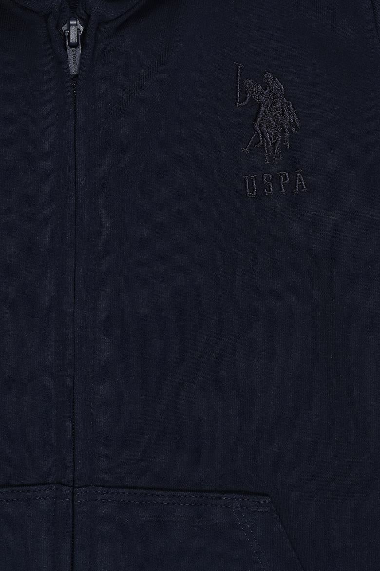 Erkek Çocuk Lacivert Kapüşonlu İnce Fermuarlı Basic Sweatshirt - 50320440015