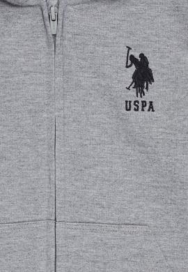 Erkek Çocuk Gri Melanj Kapüşonlu İnce Fermuarlı Basic Sweatshirt - 50320440036