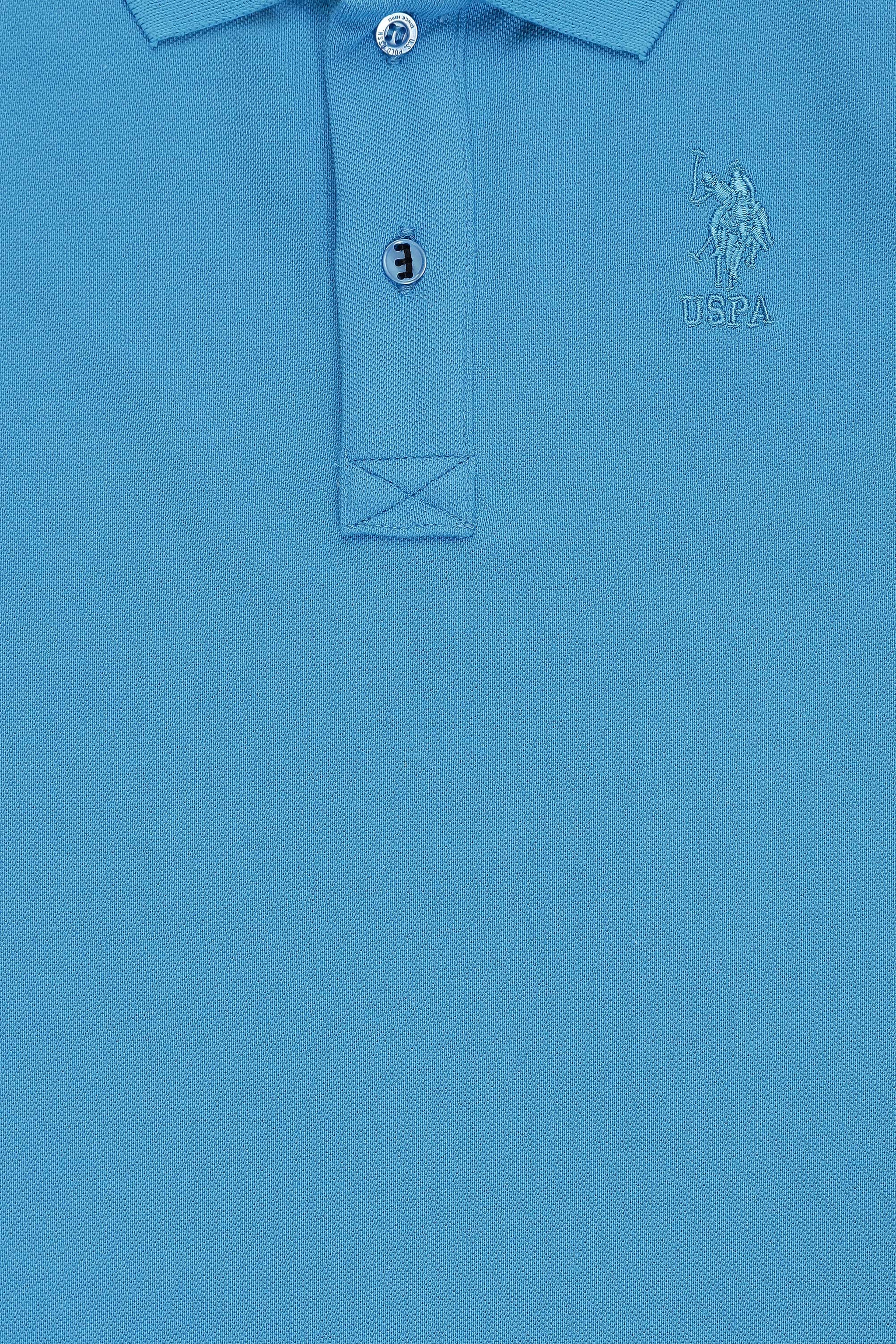 Erkek Çocuk Kobalt Mavi Polo Yaka Basic Tişört - Image 3